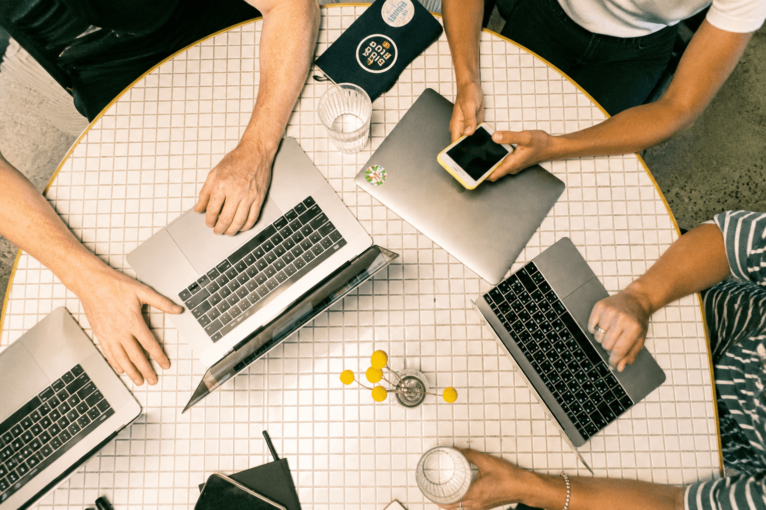 Workspace with computers